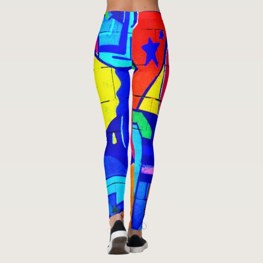 Graffiti Hart Pop Art Leggings – vet en levendig (Achterkant)
