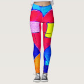 Graffiti Hart Pop Art Leggings – vet en levendig (Voorkant)