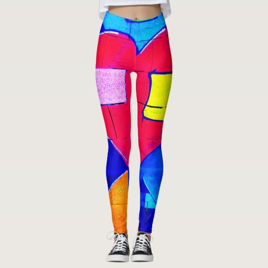 Graffiti Hart Pop Art Leggings – vet en levendig (Voorkant)
