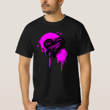 Graffiti hart Tshirt, cadeau voor punk vrienden