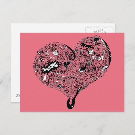 Graffiti hart vol briefkaart (Voorkant / Achterkant)