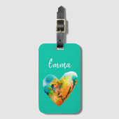 Graffiti hart waterverf kunst bagagelabel (Voorkant (verticaal))