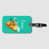 Graffiti hart waterverf kunst bagagelabel (Voorkant (horizontaal))