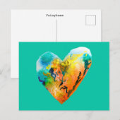 Graffiti hart waterverf kunst briefkaart (Voorkant / Achterkant)