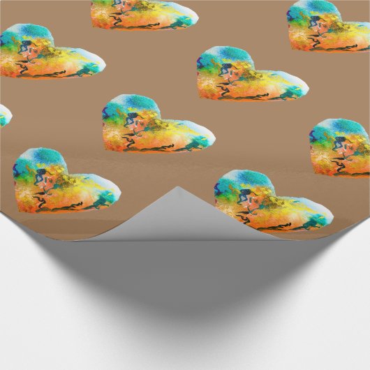 Graffiti hart waterverf kunst cadeaupapier (Hoek)