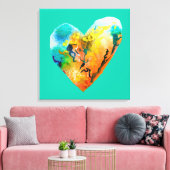 Graffiti hart waterverf kunst canvas afdruk (Insitu (Woonkamer))