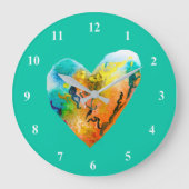 Graffiti hart waterverf kunst grote klok (Voorkant)