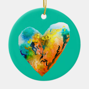 Graffiti hart waterverf kunst keramisch ornament