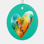 Graffiti hart waterverf kunst keramisch ornament (Links)