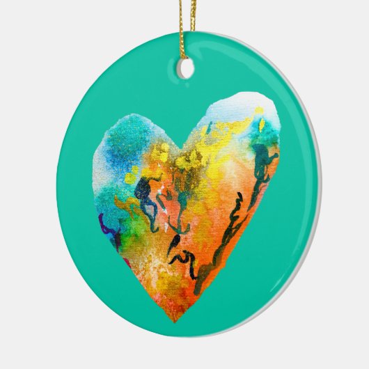 Graffiti hart waterverf kunst keramisch ornament (Links)