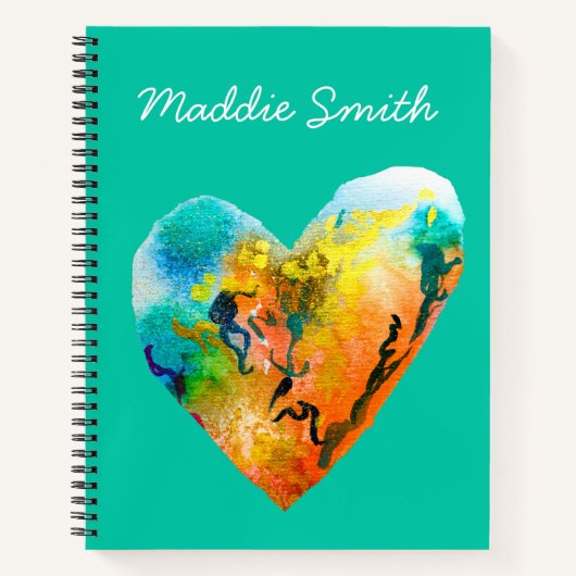 Graffiti hart waterverf kunst notitieboek (Voorkant)