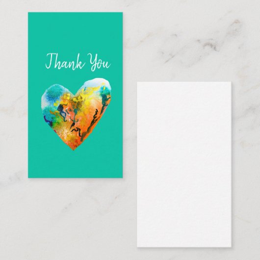 Graffiti hart waterverf kunst notitiekaartje (Voorkant / Achterkant)