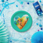 Graffiti hart waterverf kunst papieren bordje (Feest)