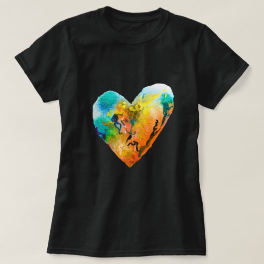 Graffiti hart waterverf kunst t-shirt (Design voorkant)