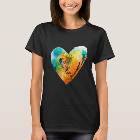 Graffiti hart waterverf kunst t-shirt (Voorkant)