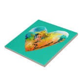 Graffiti hart waterverf kunst tegeltje (Zijkant)