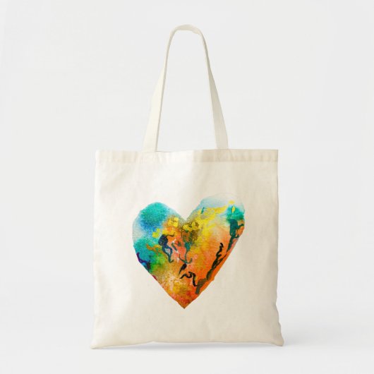 Graffiti hart waterverf kunst tote bag (Voorkant)
