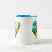 Graffiti hart waterverf kunst tweekleurige koffiemok (Center)