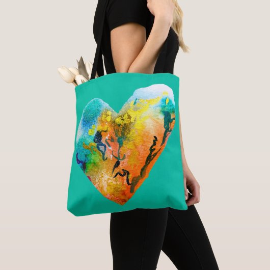 Graffiti hart waterverf straatkunst tote bag (Dichtbij)