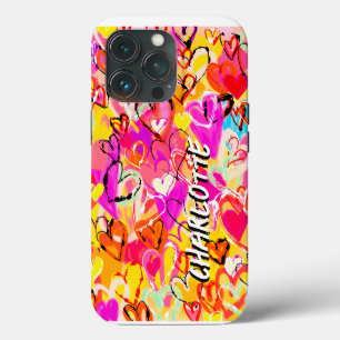 Graffiti harten explosie: levendige hand-getrokken iPhone 13 pro hoesje