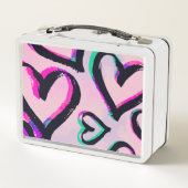 Graffiti Harten Witte Lunchbox (Achterkant)