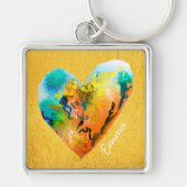 Graffiti hartgouden waterverf sleutelhanger (Voorkant)