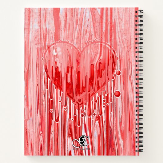 Graffiti hartverf giet roze rode schets ideeën notitieboek (Achterkant)