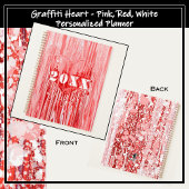 Graffiti hartverf Pour Pink & Red Personaliseer Planner