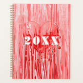 Graffiti hartverf Pour Pink & Red Personaliseer Planner (Voorkant)