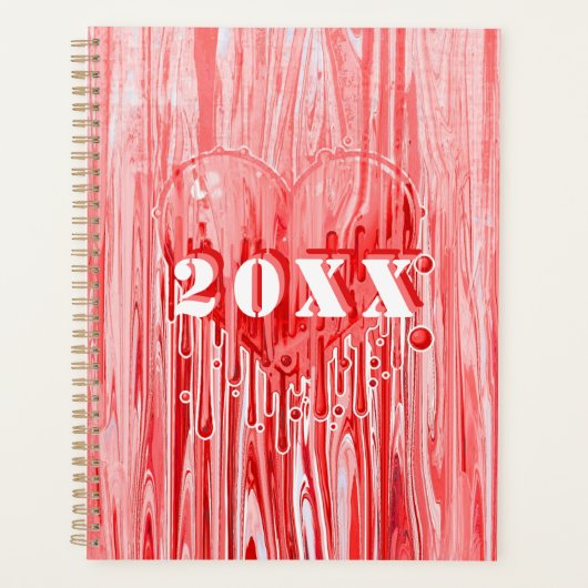 Graffiti hartverf Pour Pink & Red Personaliseer Planner (Voorkant)