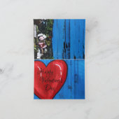 Graffiti Heart, blauwe wand, Valentijn, klein Bedankkaart (Binnen)