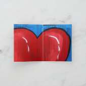 Graffiti Heart, blauwe wand, Valentijn, klein Kaart (Binnen)