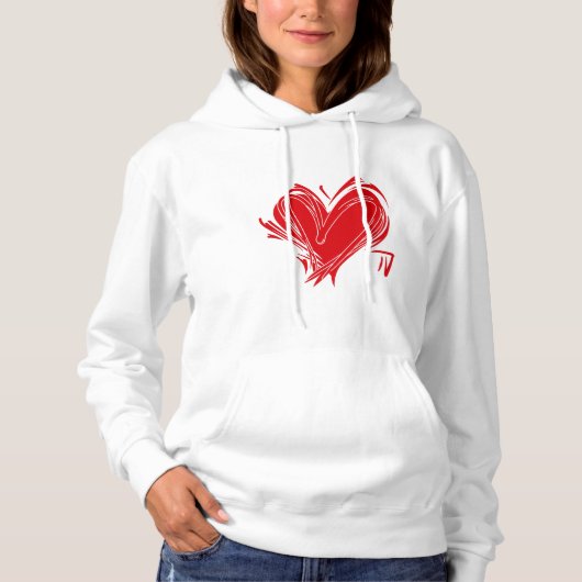 Graffiti Heart Crop Hoodie - Edgy Love Statement (Voorkant)