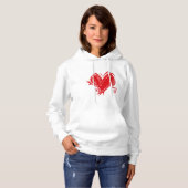Graffiti Heart Crop Hoodie - Edgy Love Statement (Voorkant volledig)