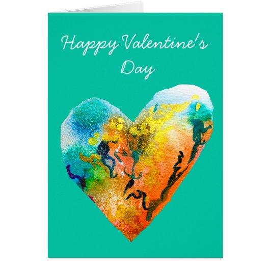 Graffiti heart Valentine's Day watercolor art (Voorkant)