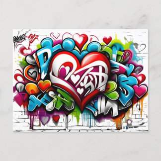 Graffiti Hearts # 1 Briefkaart