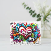 Graffiti Hearts # 1 Briefkaart (Staand voorkant)