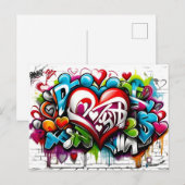 Graffiti Hearts # 1 Briefkaart (Voorkant / Achterkant)