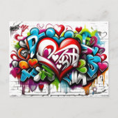 Graffiti Hearts # 1 Briefkaart (Voorkant)