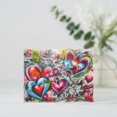 Graffiti Hearts # 3 Briefkaart (Staand voorkant)