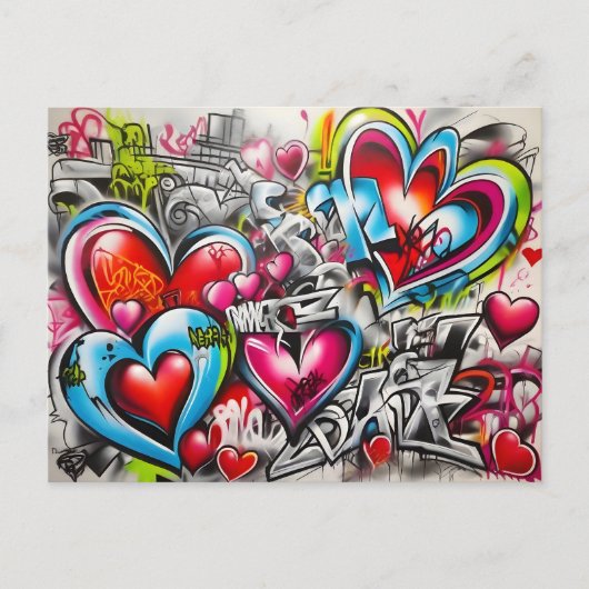 Graffiti Hearts # 3 Briefkaart (Voorkant)