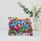 Graffiti Hearts # 4 Briefkaart (Staand voorkant)