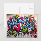 Graffiti Hearts # 4 Briefkaart (Voorkant / Achterkant)