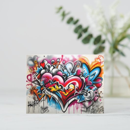 Graffiti Hearts # 5 Briefkaart (Staand voorkant)