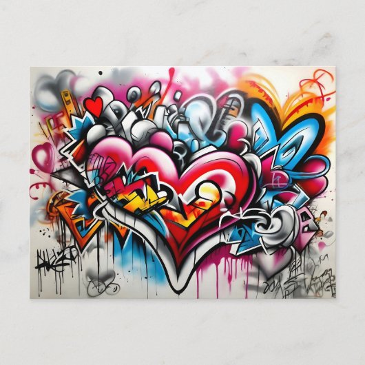 Graffiti Hearts # 5 Briefkaart (Voorkant)
