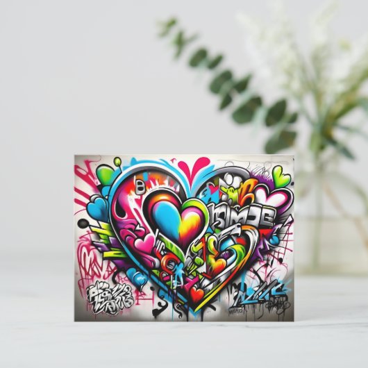 Graffiti Hearts # 6 Briefkaart (Staand voorkant)