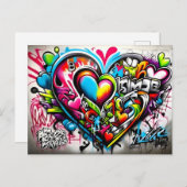 Graffiti Hearts # 6 Briefkaart (Voorkant / Achterkant)