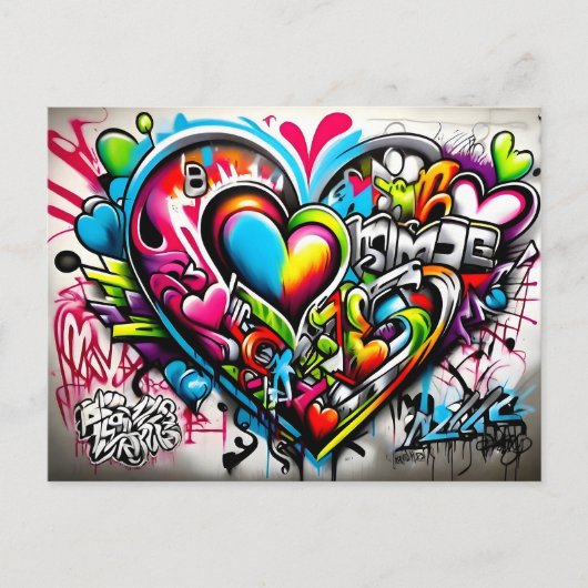 Graffiti Hearts # 6 Briefkaart (Voorkant)