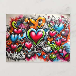 Graffiti Hearts # 7 Briefkaart
