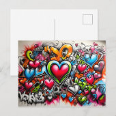 Graffiti Hearts # 7 Briefkaart (Voorkant / Achterkant)